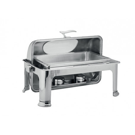 MRI SCALDAVIVANDE INOX CON FORNELLINO E COPERCHIO ROLL TOP E FINESTRA CM.72X52 H.45 -1-