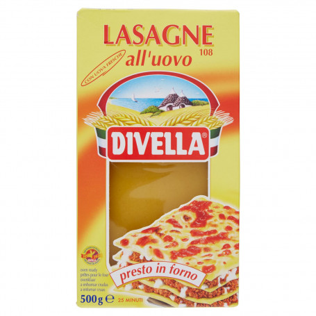 DIVELLA LASAGNE ALL' UOVO N.108 GR.500