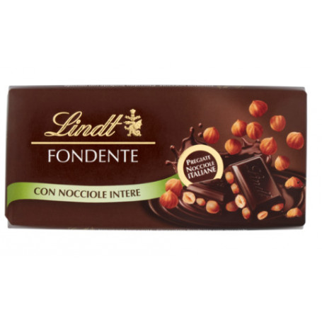 LINDT TAVOLETTA DI CIOCCOLATO FONDENTE CON NOCCIOLE INTERE GR.100