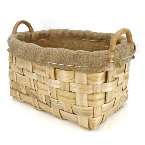 CESTA CASTAGNO PROFONDA CON SACCO JUTA CM.56X40 H.33