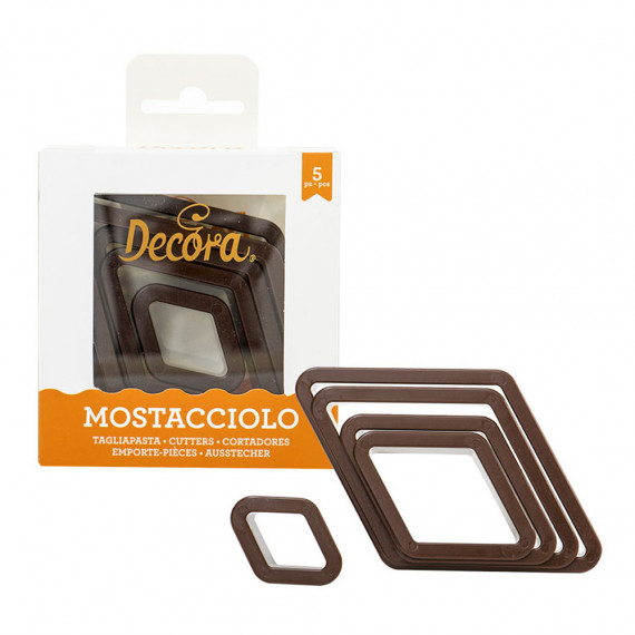 DECORA TAGLIAPASTA MOSTACCIOLO IN PLASTICA SET 5 PEZZI