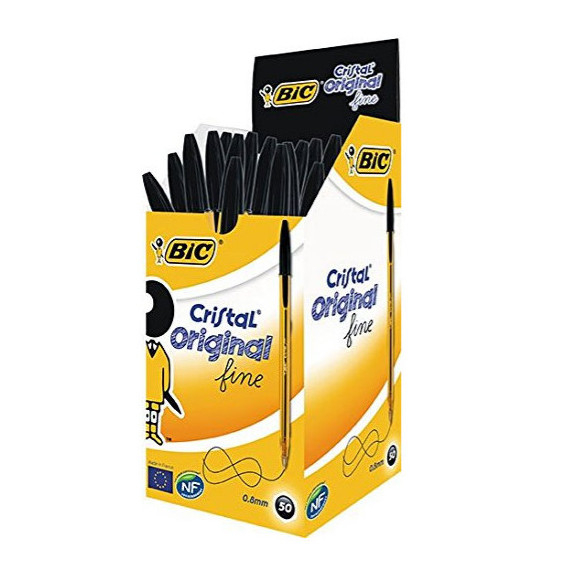 PENNE BIC CRISTAL FINE NERE PEZZI 50