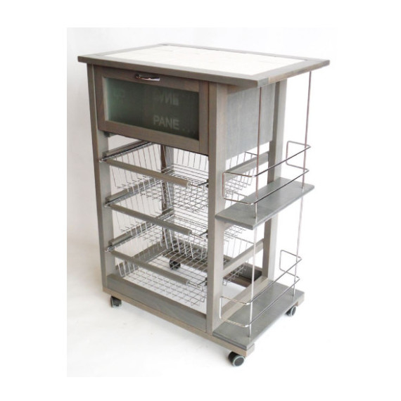 CARRELLO PRESTIGE LUSSO GRIGIGIO PORTA PANE E BOTTIGLIA PEZZI 1