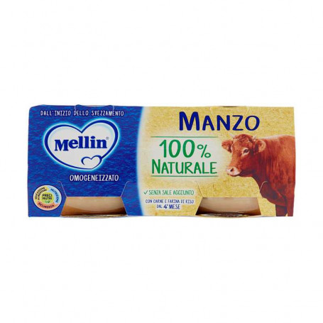 MELLIN OMOGENEIZZATO DI MANZO 100% NATURALE GR.80X2