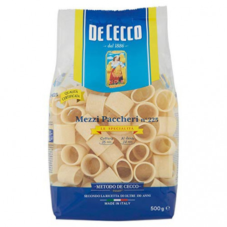 MEZZI PACCHERI LISCI N.225 GR.500 DE CECCO