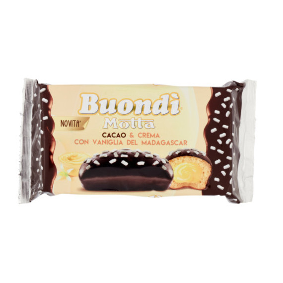 BUONDI MOTTA RICOPERTO AL CIOCCOLATO FARCITO CON CREMA VANIGLIA GR.276