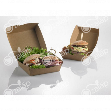 LEONE SCATOLA HAMBURGER IN CARTA KRAFT AVANA CM.16X16 H.9 PEZZI 50