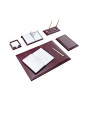 SET SCRIVANIA PEZZI 7 IN ECOPELLE BORDEAUX