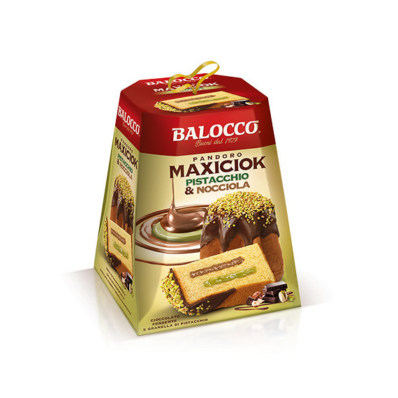 BALOCCO PANDORO MAXICIOK PISTACCHIO E NOCCIOLA GR.800