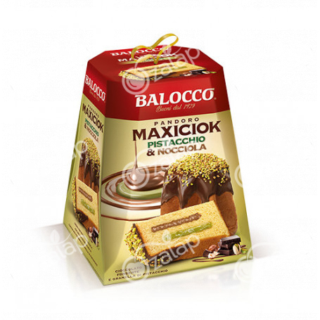 BALOCCO PANDORO MAXICIOK PISTACCHIO E NOCCIOLA GR.800