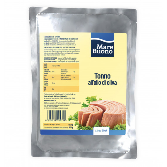 Tonno "Mare buono" in olio di oliva (busta) - Linea Chef 10x1000 grammi