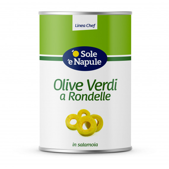 Olive verdi a rondelle in salamoia (latta) - Linea Chef 3x4100 grammi