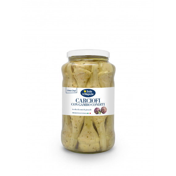 Carciofi con gambo conditi in olio di girasole - Linea Chef 2x2900 grammi 