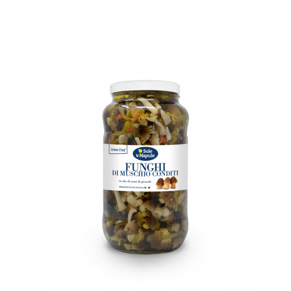 Funghi di muschio conditi in olio di girasole - Linea Chef 2x2900 grammi