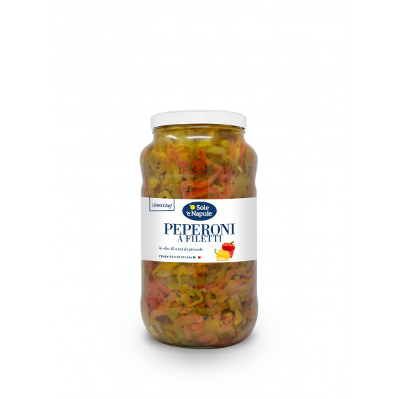 Peperoni a filetti conditi in olio di girasole - Linea Chef 2x2900 grammi