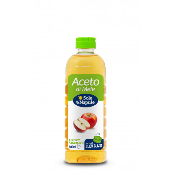 Aceto di mele PET form. salvaspazio tappo clic clac 24x500 millilitri