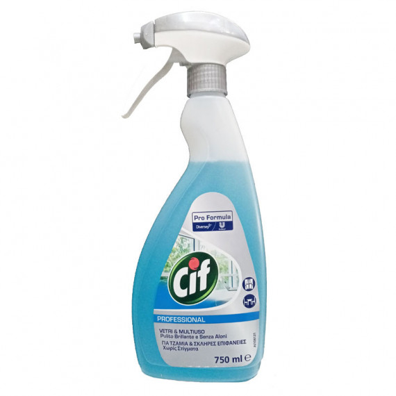 CIF VETRI E SUPERFICI BRILLANTI CON AMMONIACA SPRAY ML.750