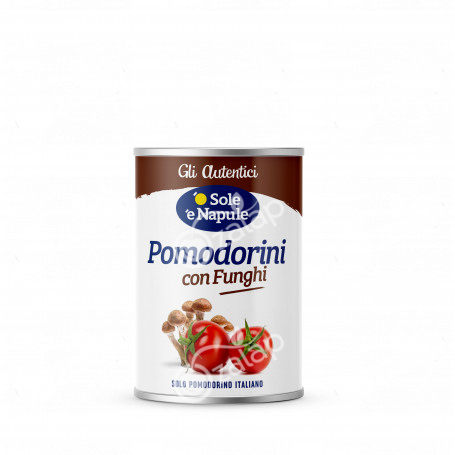 Copia di Pomodorini con funghi leggermente piccanti (strappo) 24x400 grammi