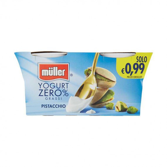 MULLER YOGURT 0% GRASSI PISTACCHIO 2X125 GR.