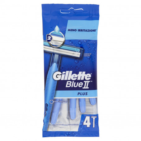 GILLETTE RASOIO DA UOMO BLUE II PLUS SLALOM USA E GETTA PZ.4