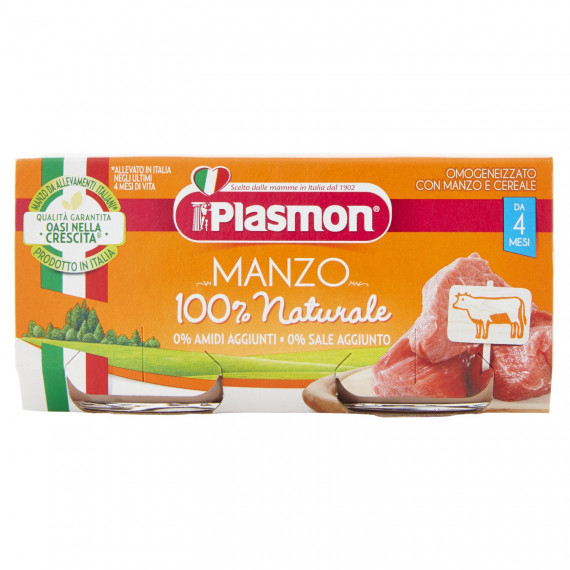 PLASMON OMOGENEIZZATO MANZO E CEREALE 2X80 GR.