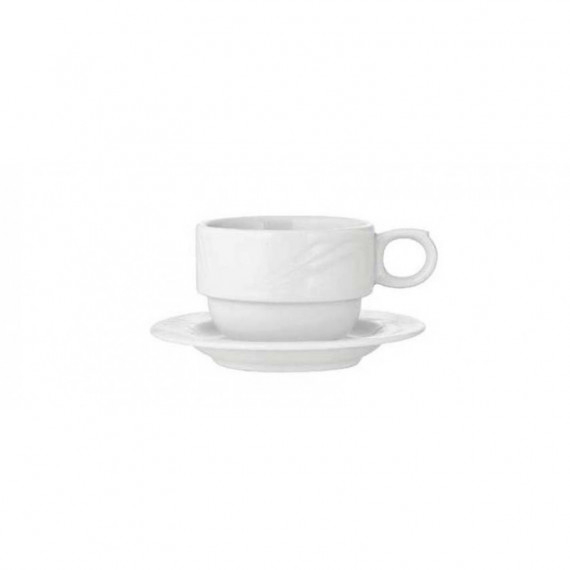 LUBIANA ARCADIA BIANCO TAZZA THE/COLAZIONE IMPILABILA CON PIATTO CL.24 PEZZI 6