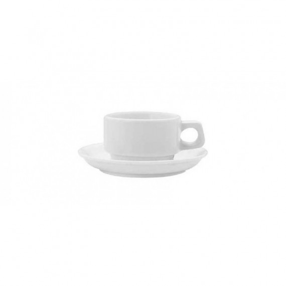 LUBIANA AMERICA/KASZUB-HEL BIANCO TAZZA CAFFE CON PIATTINO IMPILABILE CL.9 PEZZI 6