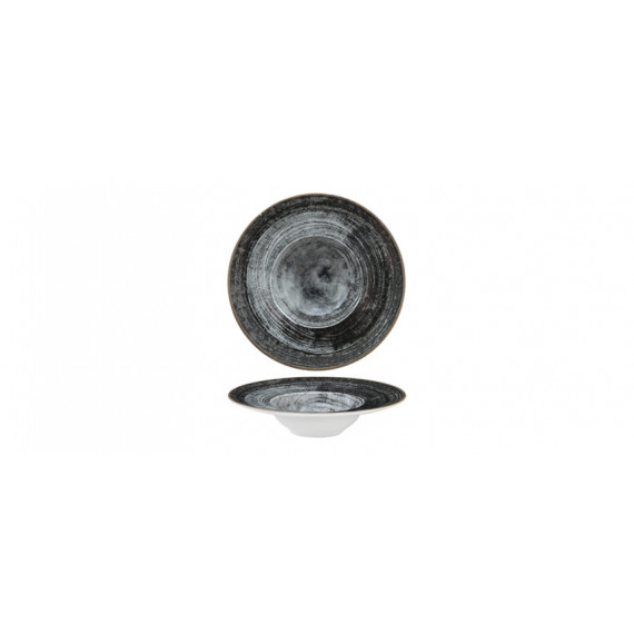 SATURNIA BLACK ROUND PIATTO PASTABOWL CM.26E5 -6-