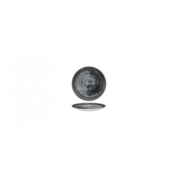 SATURNIA BLACK ROUND PIATTO PIANO Ø CM.28 PEZZI 6