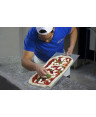 Gi metal asse pala pizza a metro in alluminio rettangolare forata con maniglia cm.70x40