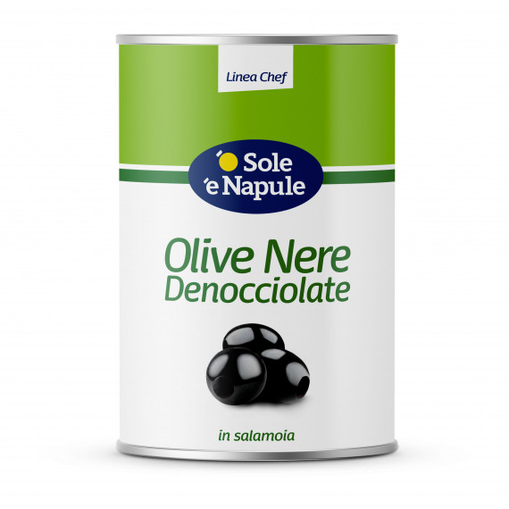Olive nere denocciolate in salamoia (latta) - Linea Chef 3x4100 grammi