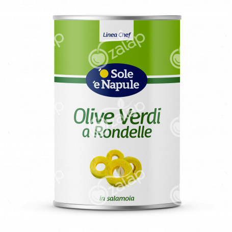 Olive verdi a rondelle in salamoia (latta) - Linea Chef 3x4100 grammi