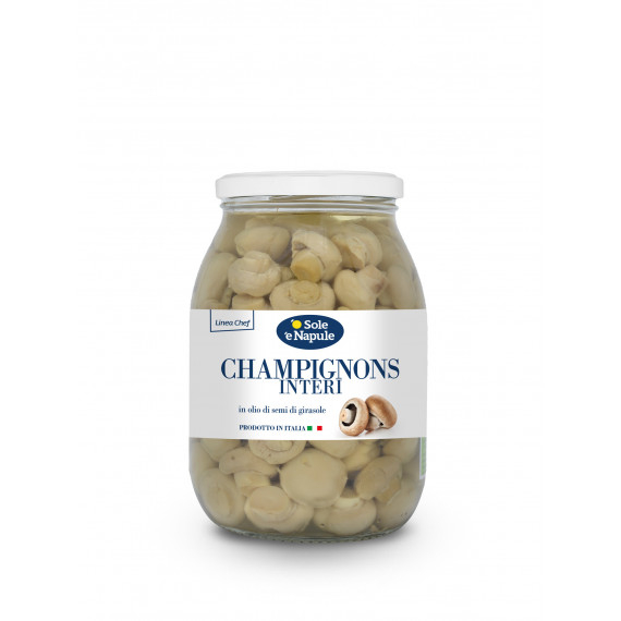 Funghi champignons interi in olio di girasole - Linea Chef 6x960 grammi