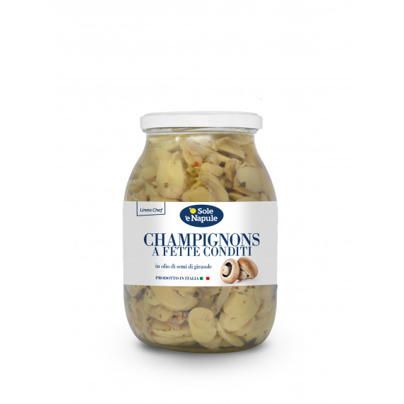 Champignons conditi in olio di girasole - Linea Chef 6x960 grammi