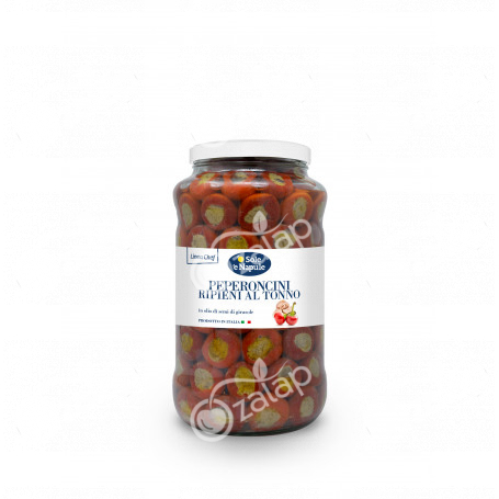 Peperoncini rossi ripieni al tonno in olio di girasole - Linea Chef 2x2900 grammi