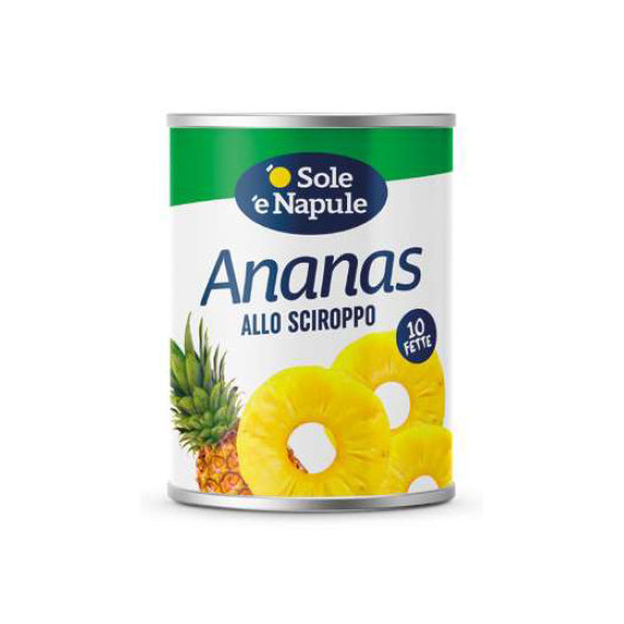Ananas allo sciroppo 10 fette in latta (strappo) 12x565 grammi