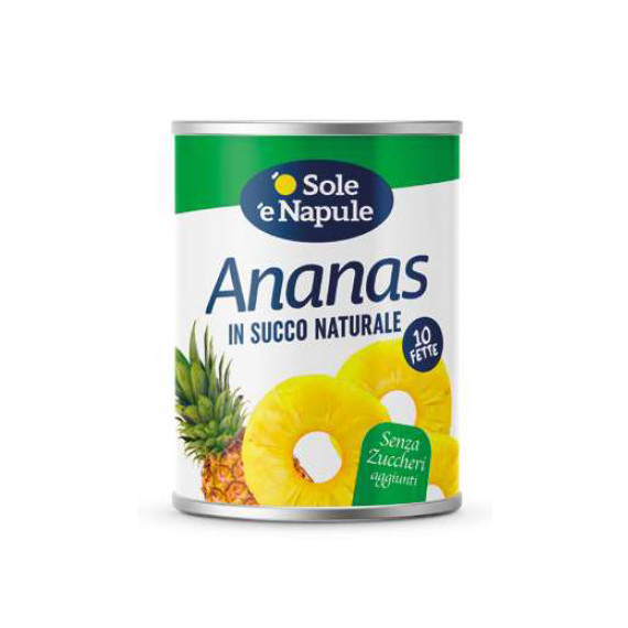 Ananas "senza zucchero aggiunto" 10 fette in latta (strappo) 12x565 grammi